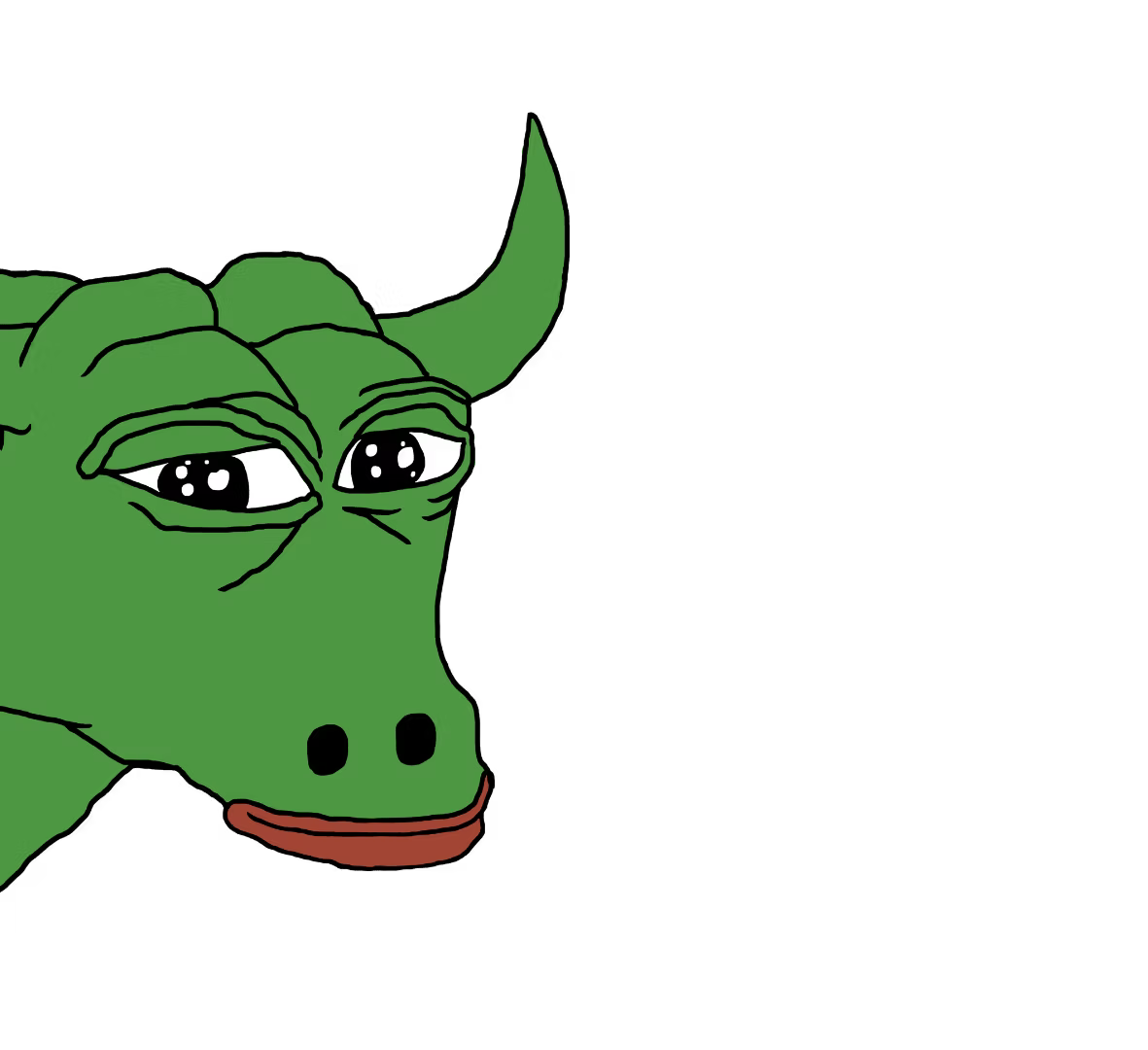 Pepe drawn as a bull